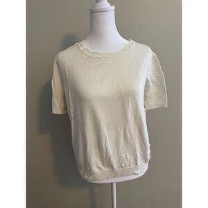 H&M Ivory Short Sleeve Sweater Size Large